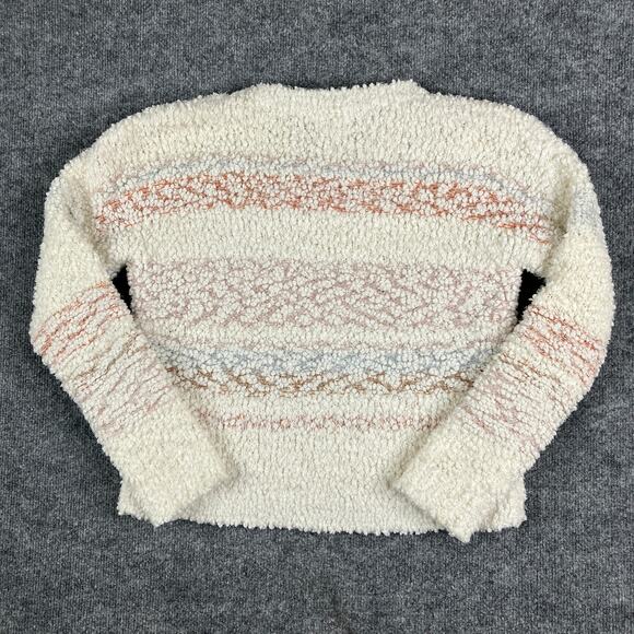 Hippie Rose Sweater Women's Small Cream Textured Knit Pullover Boho Cozy - Picture 6 of 7